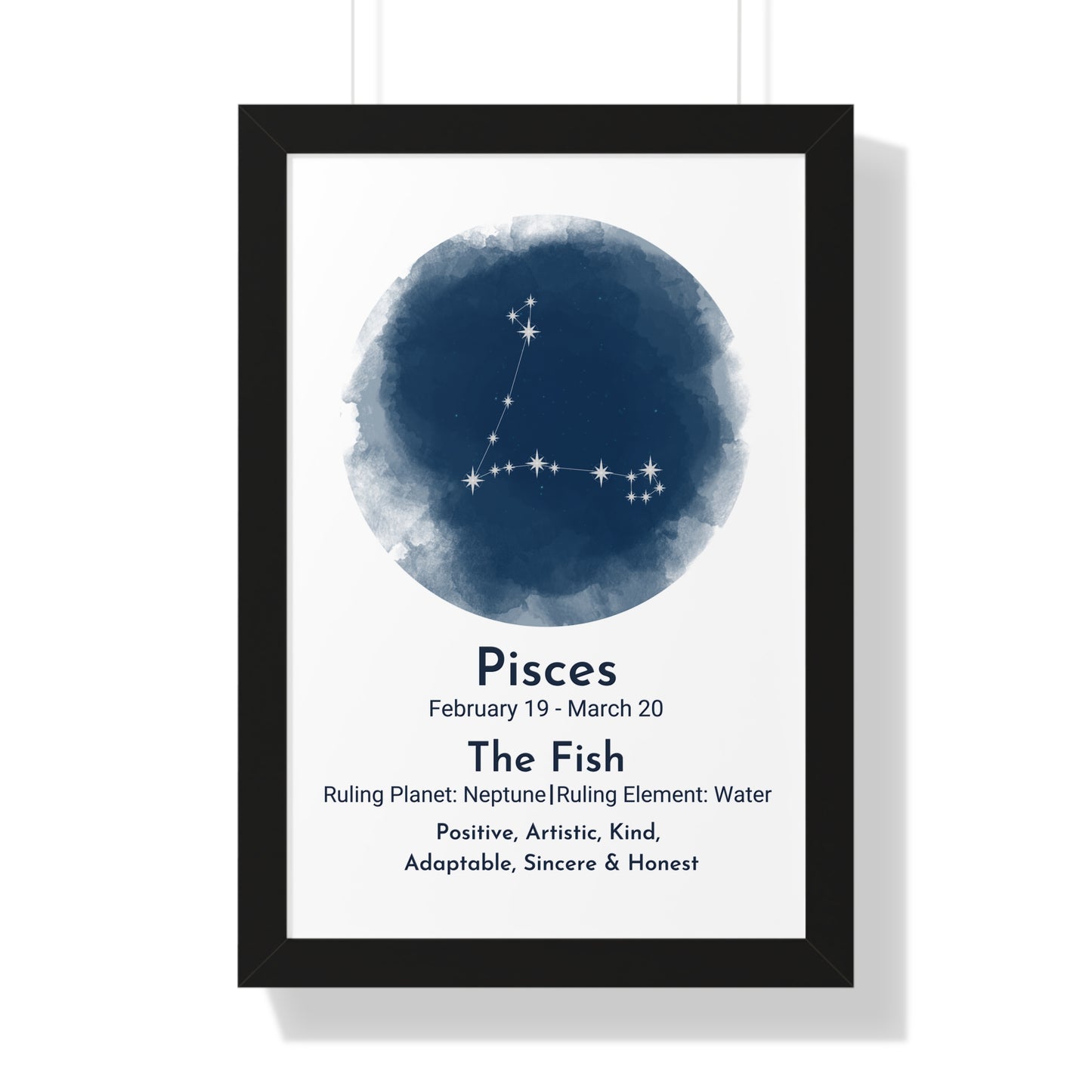 Copy of Pisces Blue Watercolor Framed Art