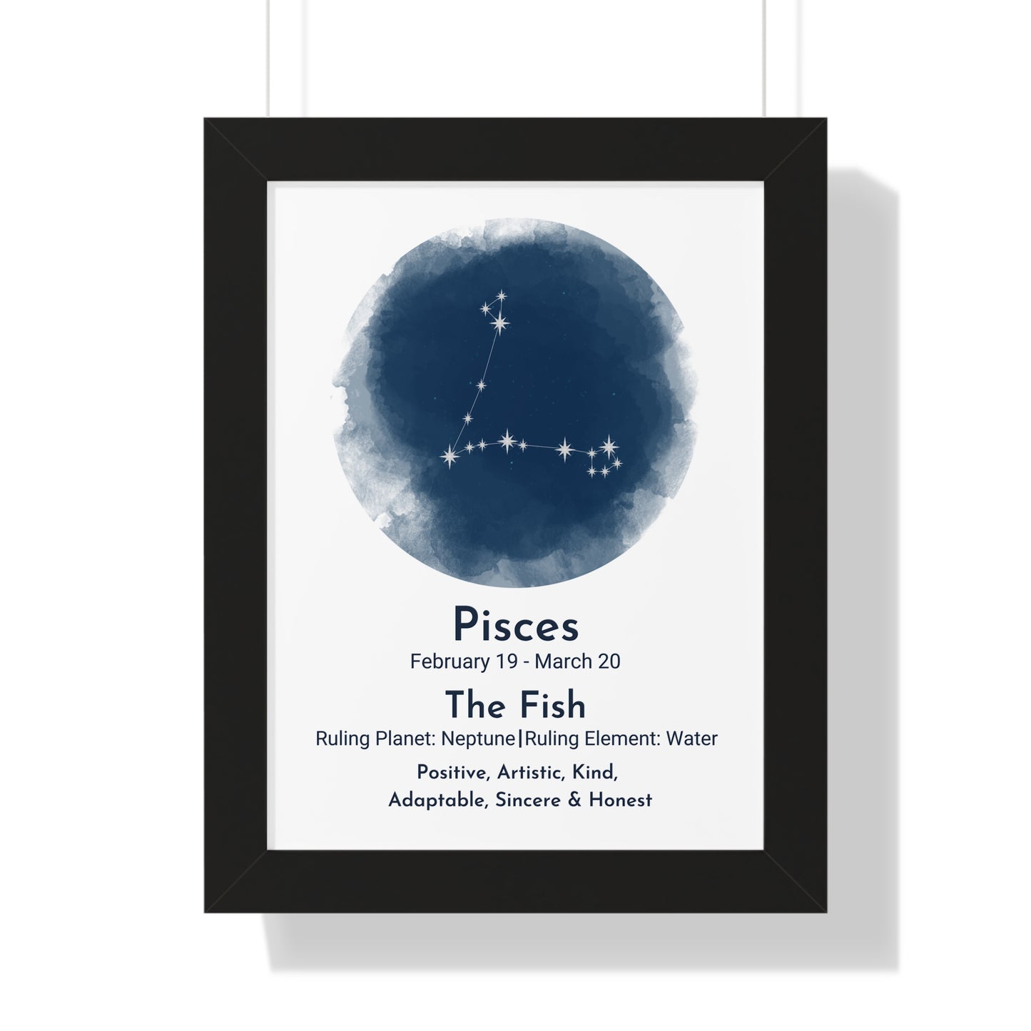 Copy of Pisces Blue Watercolor Framed Art
