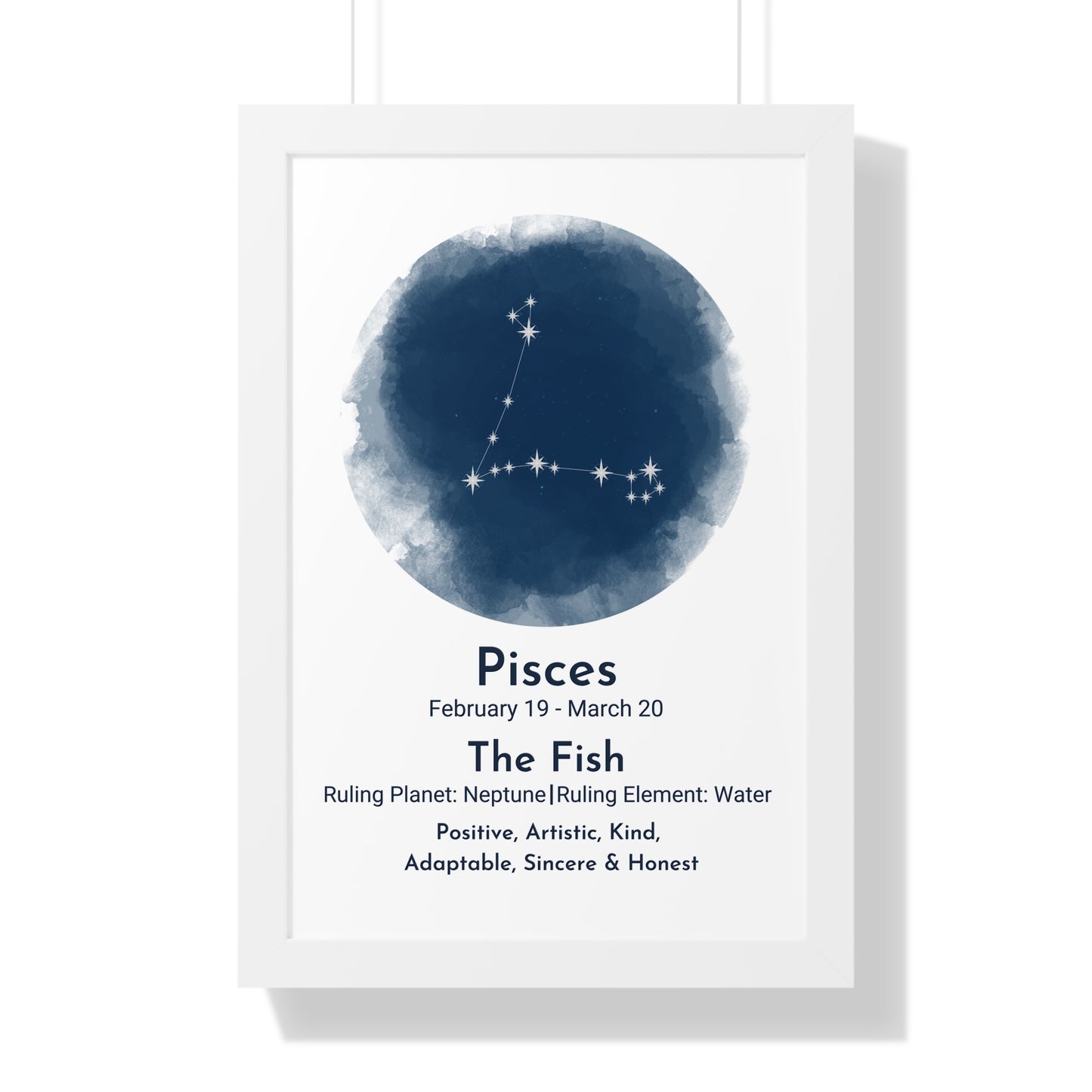 Copy of Pisces Blue Watercolor Framed Art