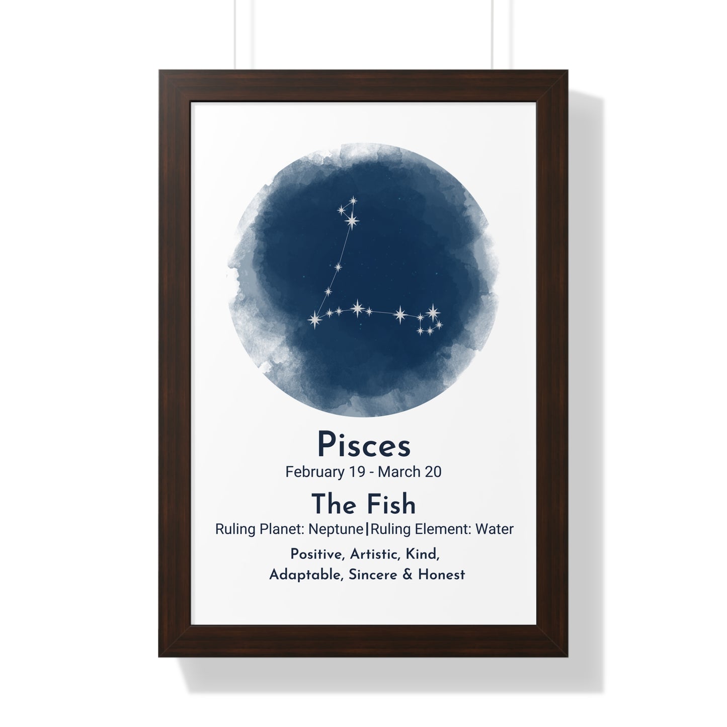Copy of Pisces Blue Watercolor Framed Art