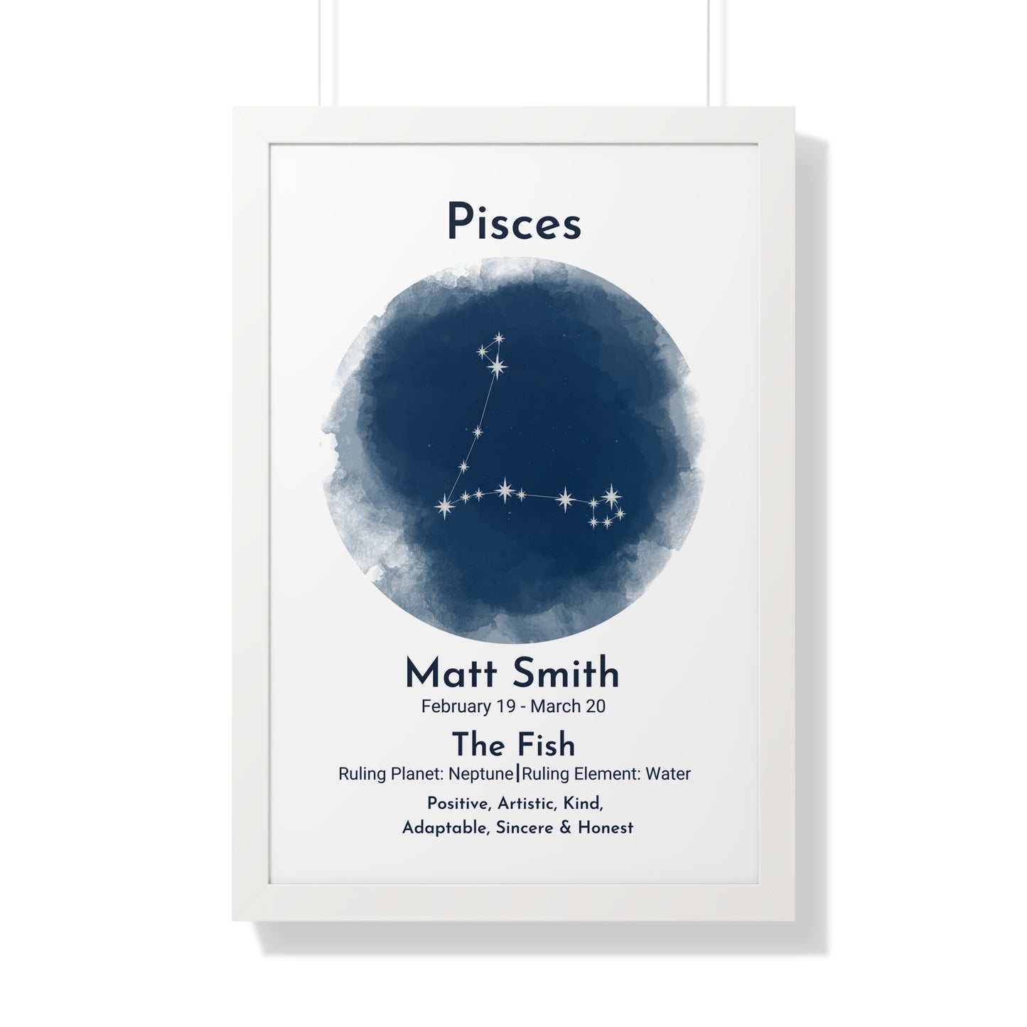 Copy of Copy of Pisces Blue Watercolor Framed Art