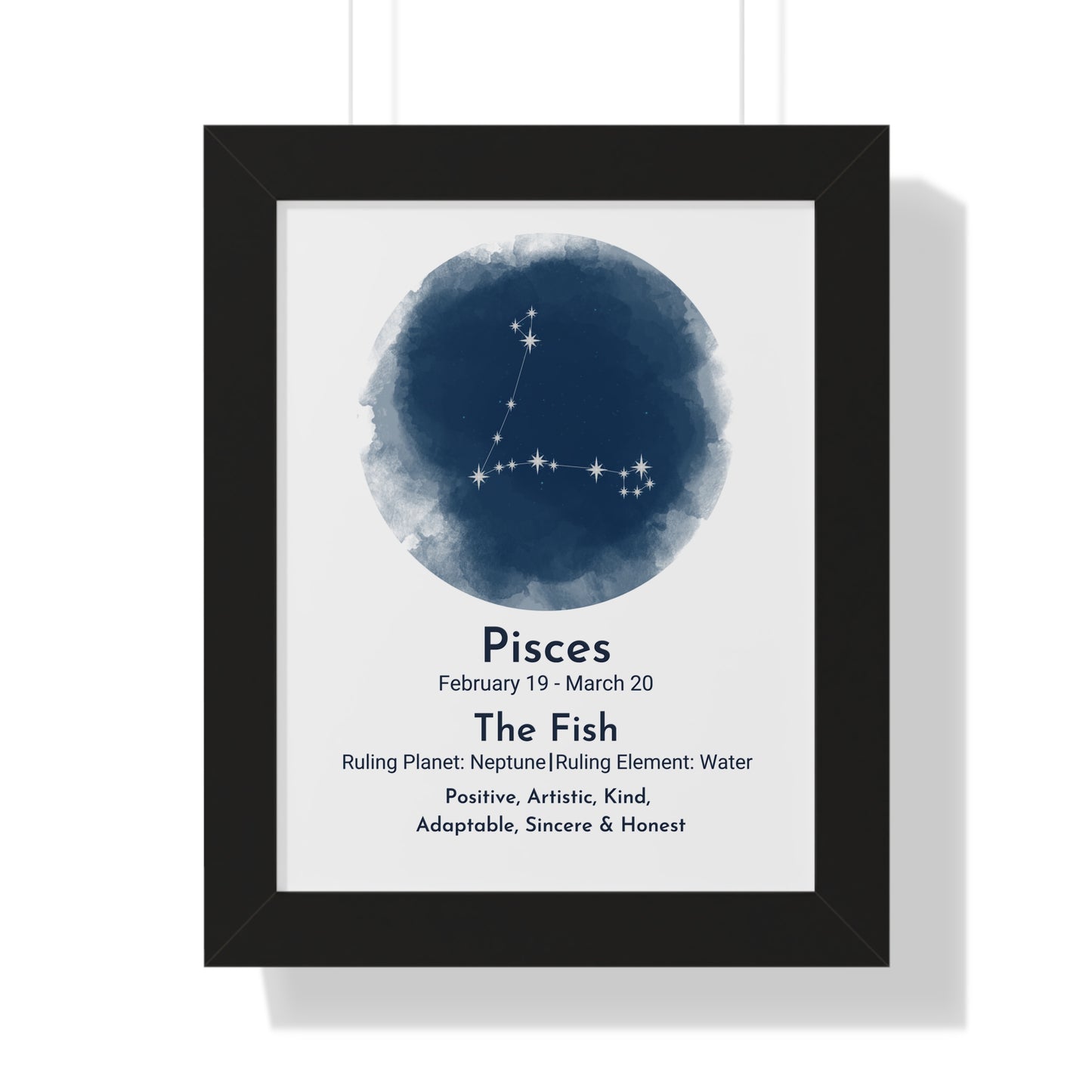 Copy of Pisces Blue Watercolor Framed Art
