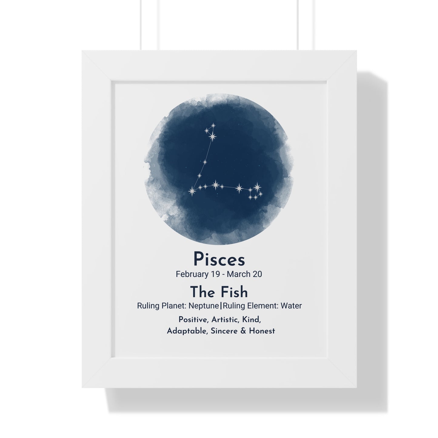 Copy of Pisces Blue Watercolor Framed Art