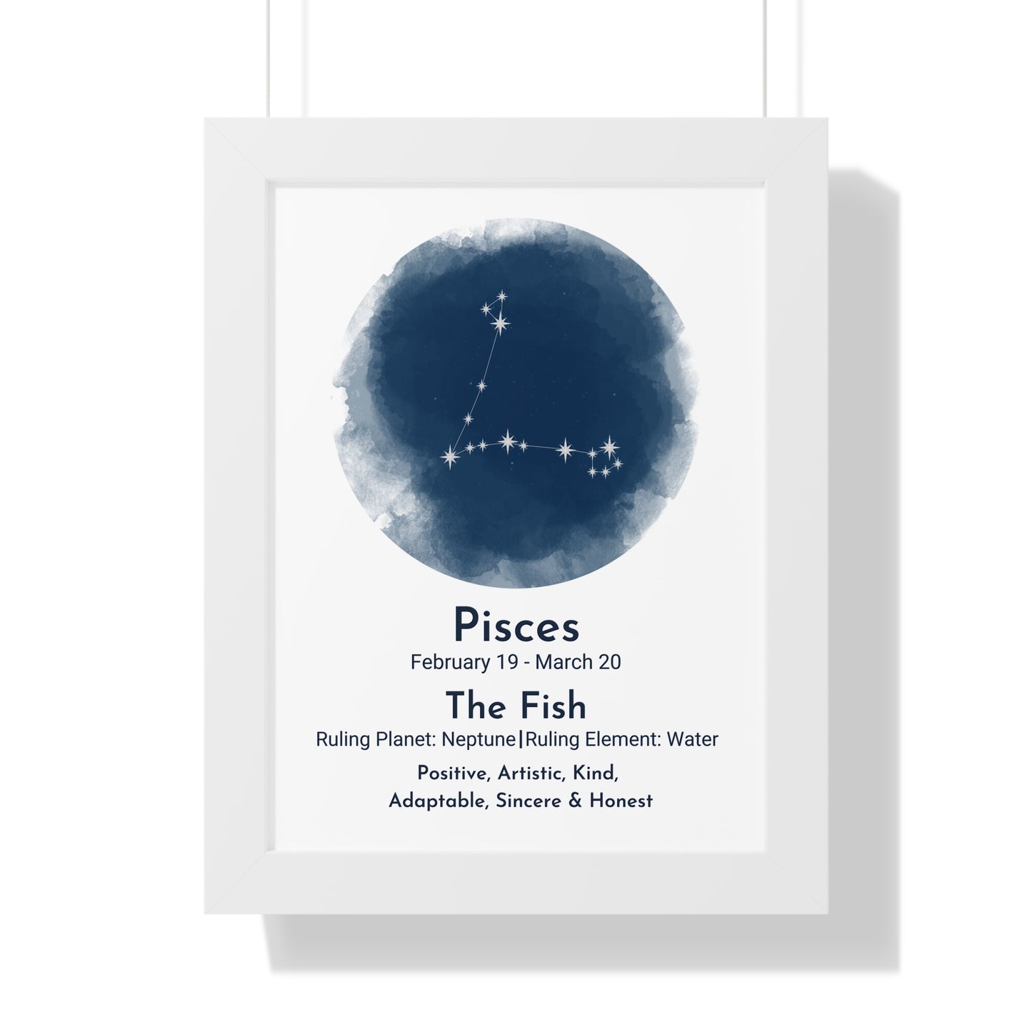Copy of Pisces Blue Watercolor Framed Art