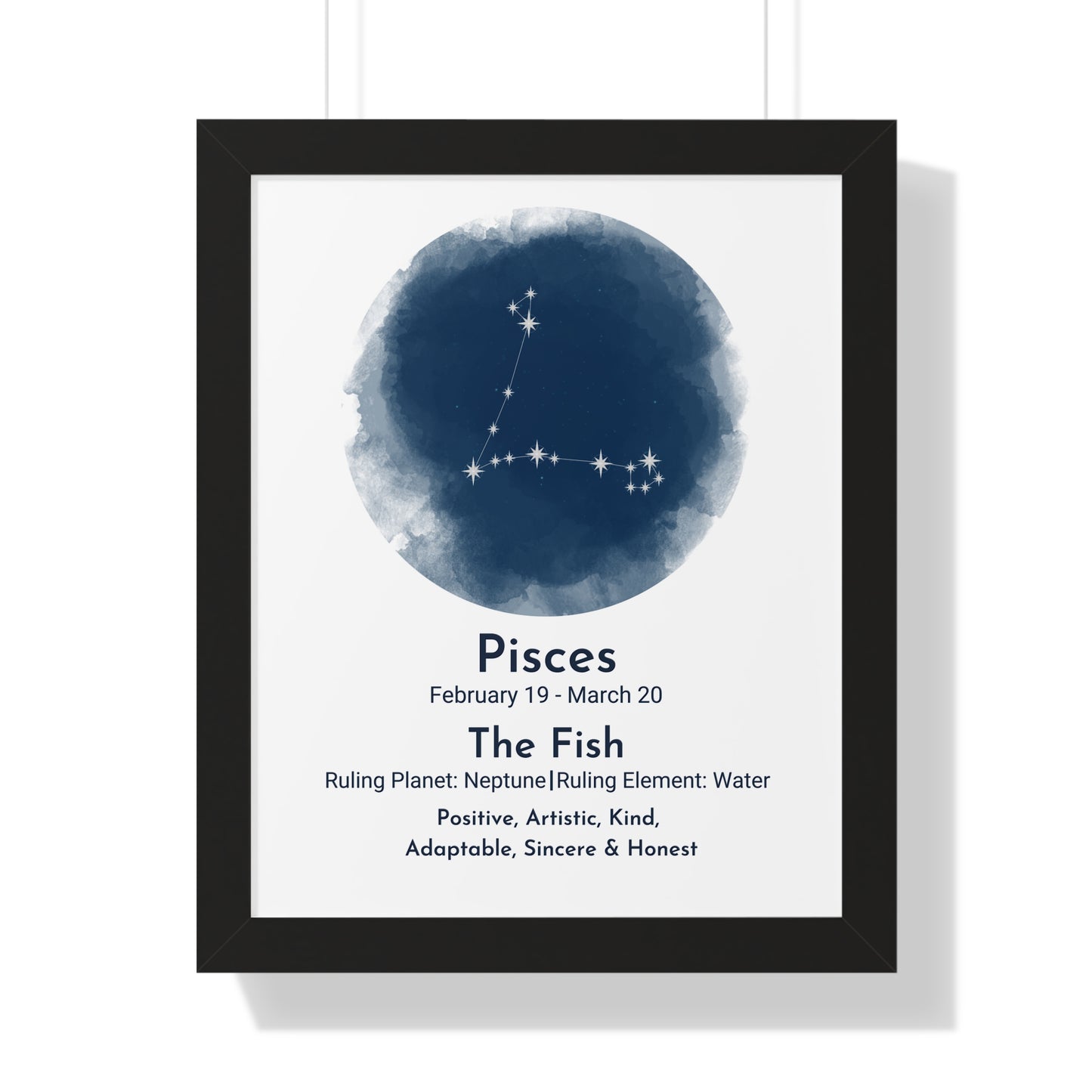 Copy of Pisces Blue Watercolor Framed Art