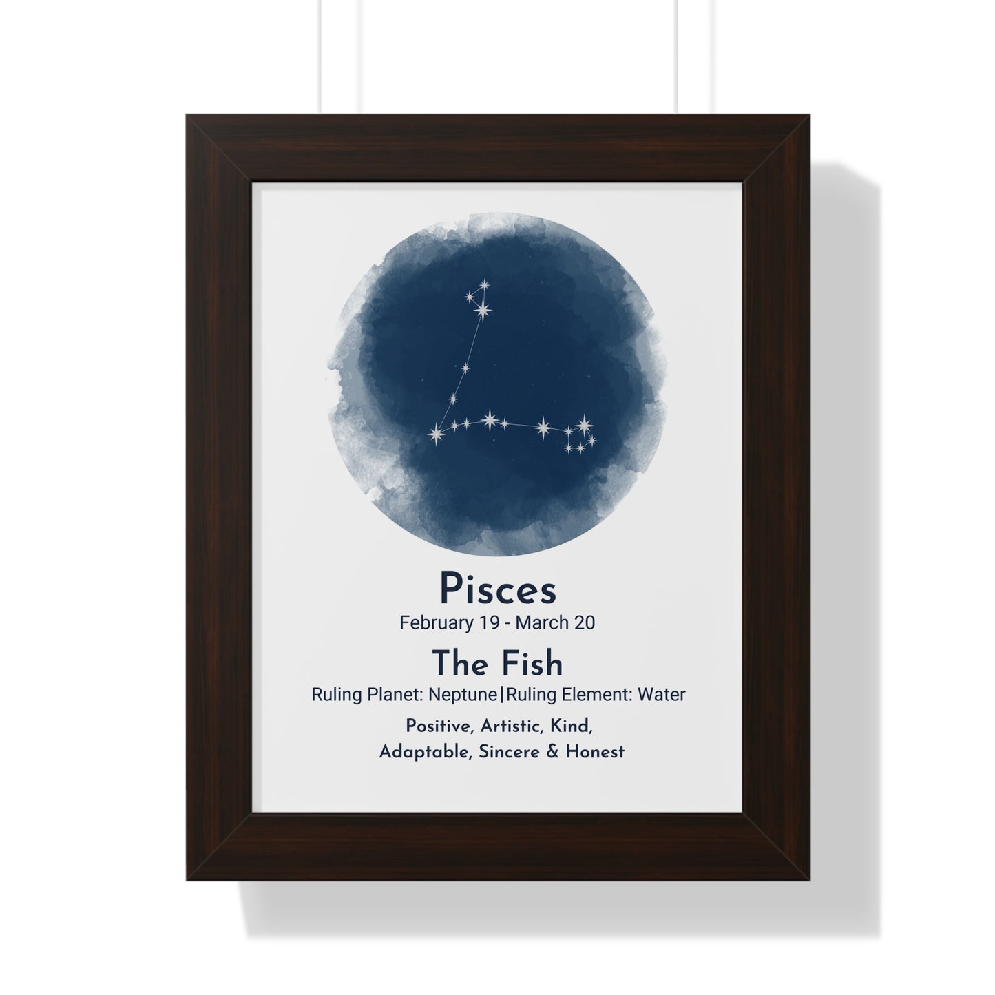 Copy of Copy of Pisces Blue Watercolor Framed Art